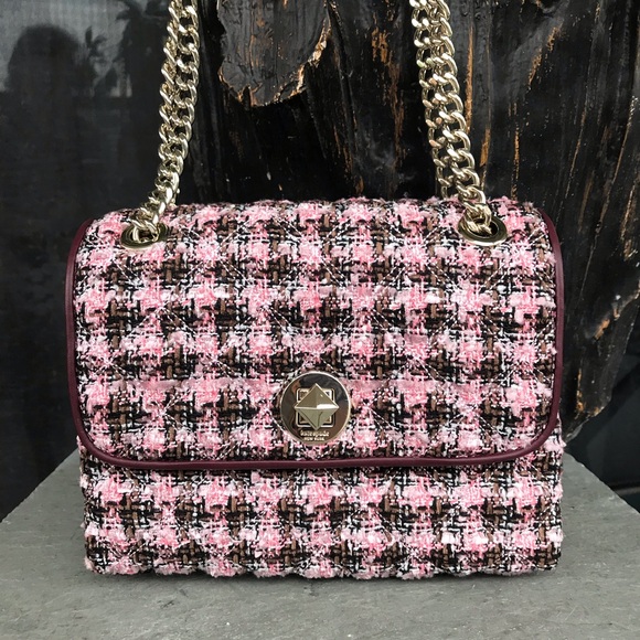 kate spade Handbags - kate spade Pink and Burgundy Tweed & Leather Chain Crossbody Bag